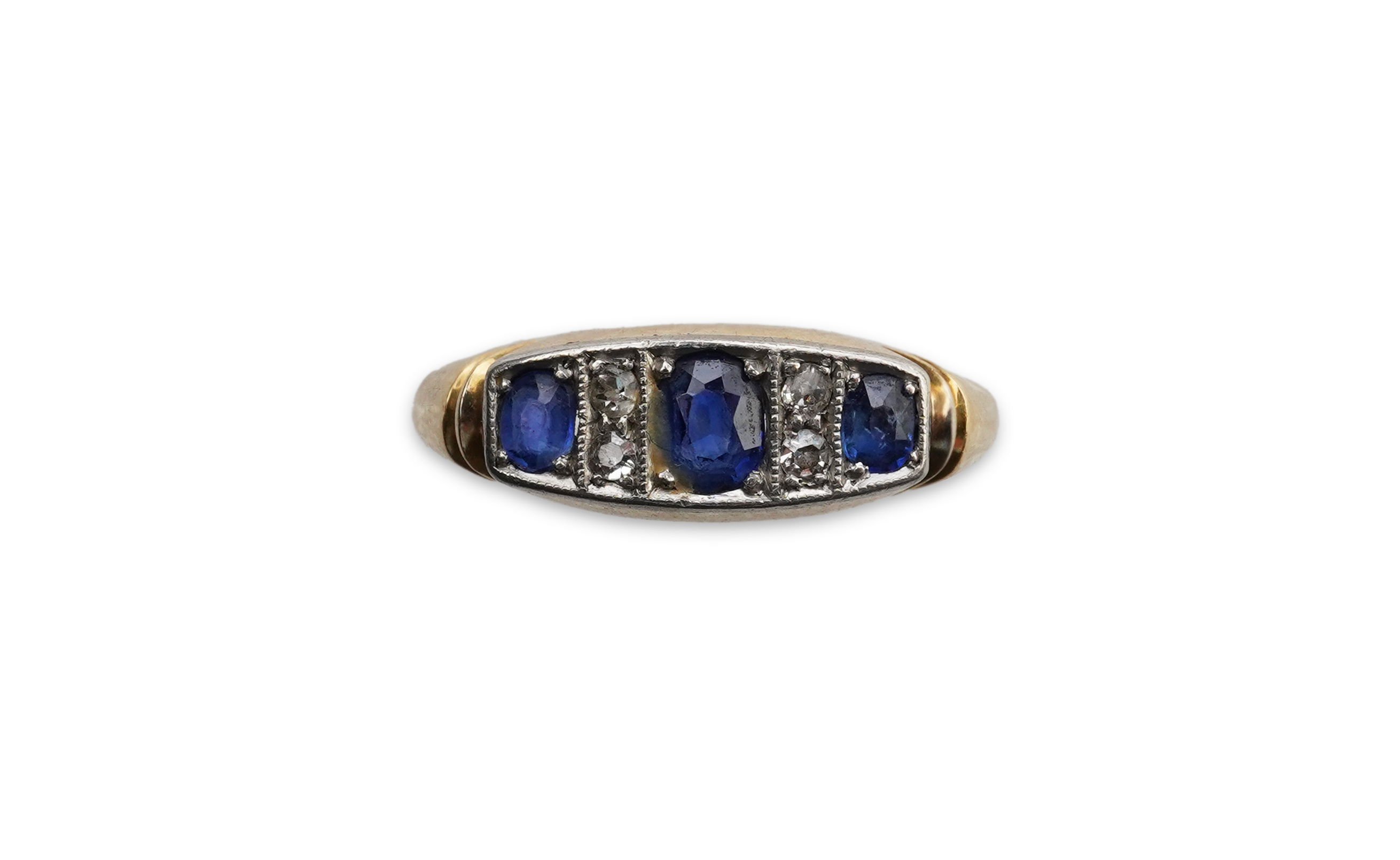 A sapphire and diamond ring, circa 1923